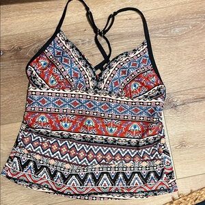 Kona Sol Multicolor Patterned Bikini Top